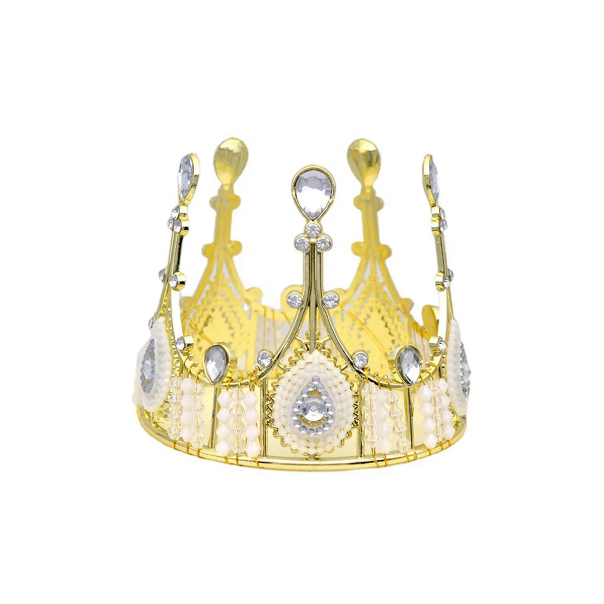 4gab Zelta Kroņa Kūka Topper Bērnu Dušas, Dzimšanas dienas Princese Puse Kāzu Kūka Rotājumi Rhinestone Crystal0