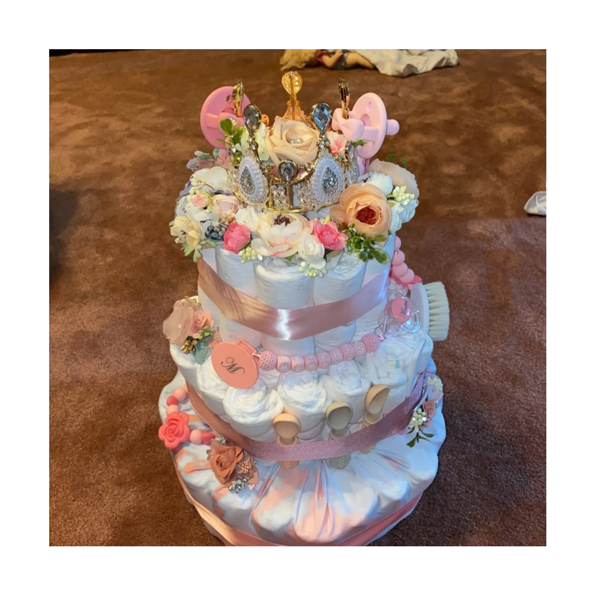 4gab Zelta Kroņa Kūka Topper Bērnu Dušas, Dzimšanas dienas Princese Puse Kāzu Kūka Rotājumi Rhinestone Crystal3