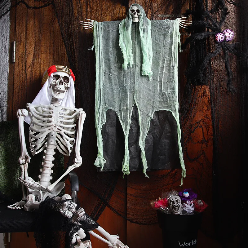Halloween Rotājumi, Āra Karājas Skelets Spoku Rotājumi, Biedējoši, Baigais Pļāvēji ar Cepuri Halloween Ārpus2