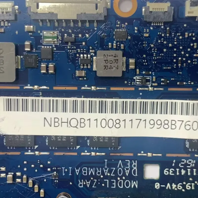 DA0ZARMBAI1 Ar SRGL0 I3-10110U CPU, 8GB Mainboard NBHQB11008 Par Acer Chromebook CP713-2W Klēpjdators Mātesplatē 100% Strādā Labi2