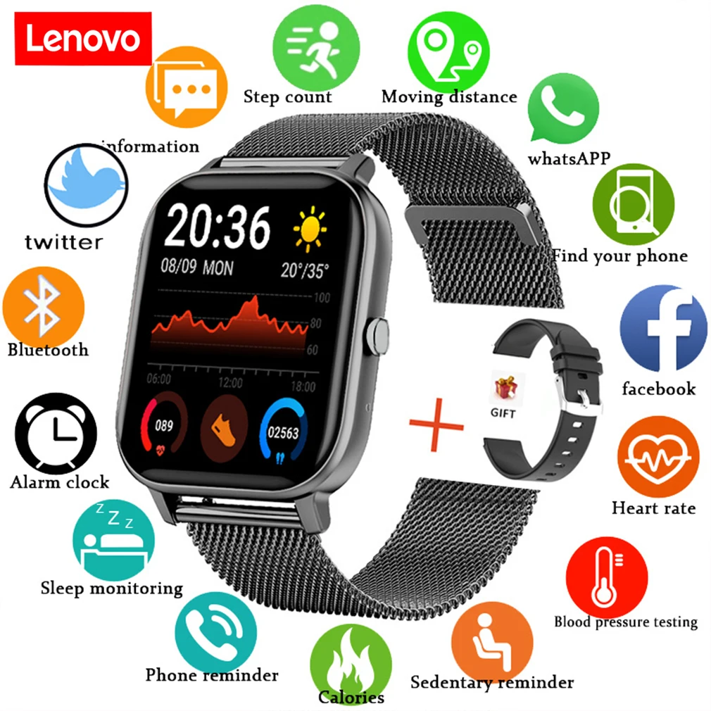 Lenovo Jauni Vīrieši Sievietes Smart Skatīties Bluetooth Zvanu Ūdensizturīgs Sporta Smartwatch Android, IOS, Sirdsdarbības Fitnesa Tracker Aproce0