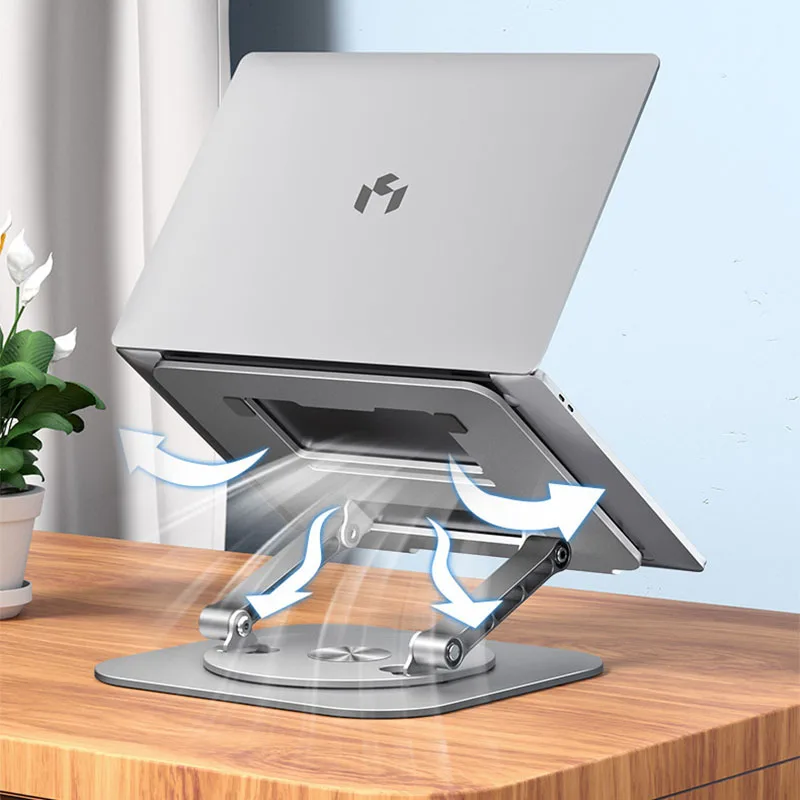 Alumīnija Sakausējuma Klēpjdatoru Stāvēt Salokāms 17 Collu Portatīvo Datoru Displejiem Macbook Air, Pro Klēpjdatoru Turētājs Turētājs Saderīgu 360° Grozāms3