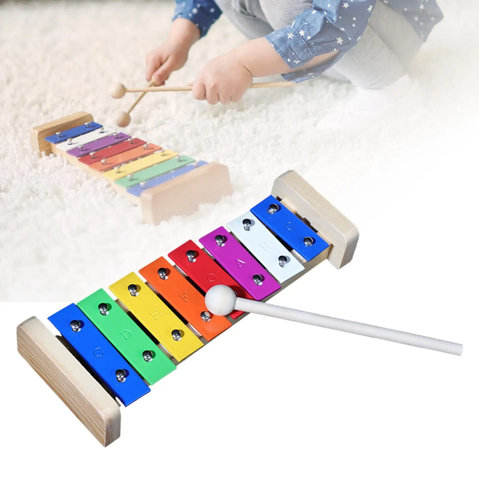 8 Svari Xylophone Apgaismības Muzikālā Rotaļlieta Band Spēlētāji Bērniem un Pieaugušajiem4
