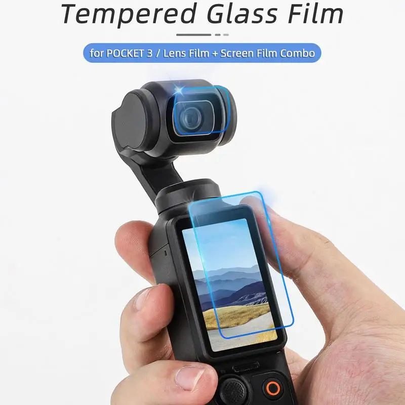 Stikls Filmu Lēcu, LCD Ekrāna Aizsargs, Pilnībā Segtu DJI OSMO Kabatas 3 Rokas Gimbal Rīcības Kameru Piederumi3