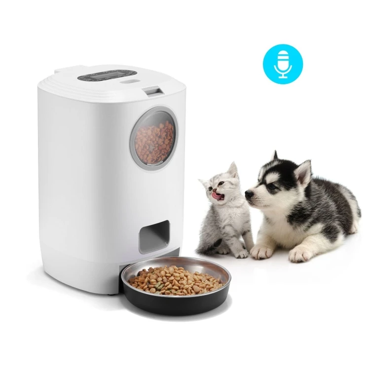 4.5 L Smart Pet Cat Suņa Bļodā Pārtikas Automātisko Dozatoru Pakārtotā Ar Taimeri Auto Elektronisko Pakārtotā Ar Metāla Ēdienu Paplātes1