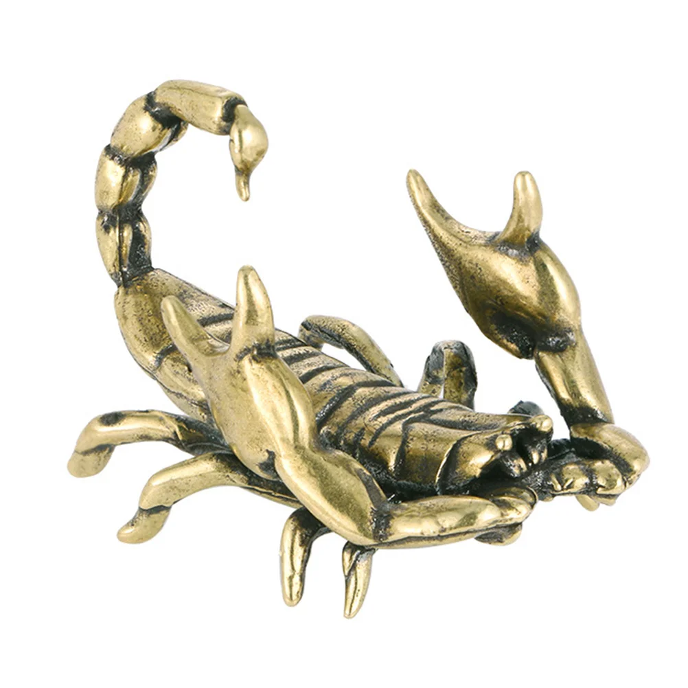 Skorpions Dzīvnieku Atpūtas Apdare Plaukts Suku Skulptūru Attēls Feng Shui Misiņa Statuja Modelis Retro Savvaļas Dzīvnieku Turētāja Statīvs Pildspalvu Rakstīšanai5