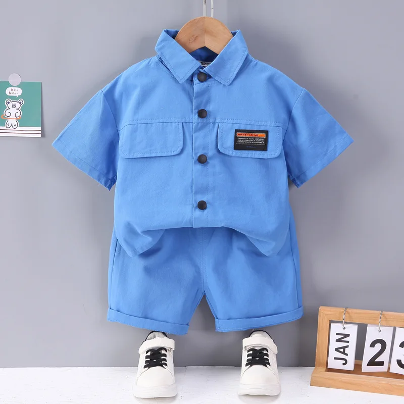 Jaunā Vasaras Bērnu Apģērbu Tērps Bērniem Zēnu Kreklu, Bikses, 2gab/Komplekti, Zīdaiņu Apģērbs Toddler Gadījuma Kokvilnas Kostīms Bērniem, Treniņtērpi3