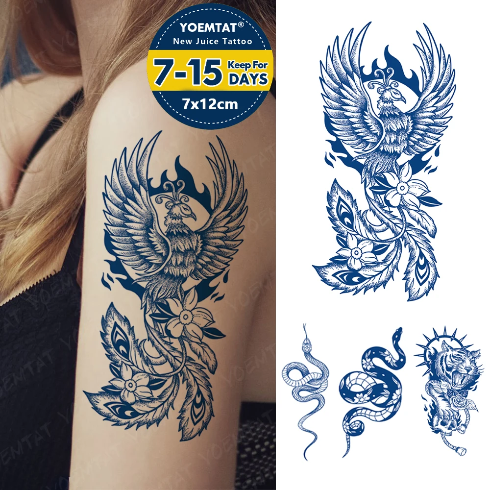 Tonējoša Ķīnas Dragon Phoenix Ūdensnecaurlaidīgus Pagaidu Tetovējumu Uzlīmes, Sula, Tinte, Kas Ilgst Tetovējums, Body Art Viltus Tatto Sievietes Vīrieši0