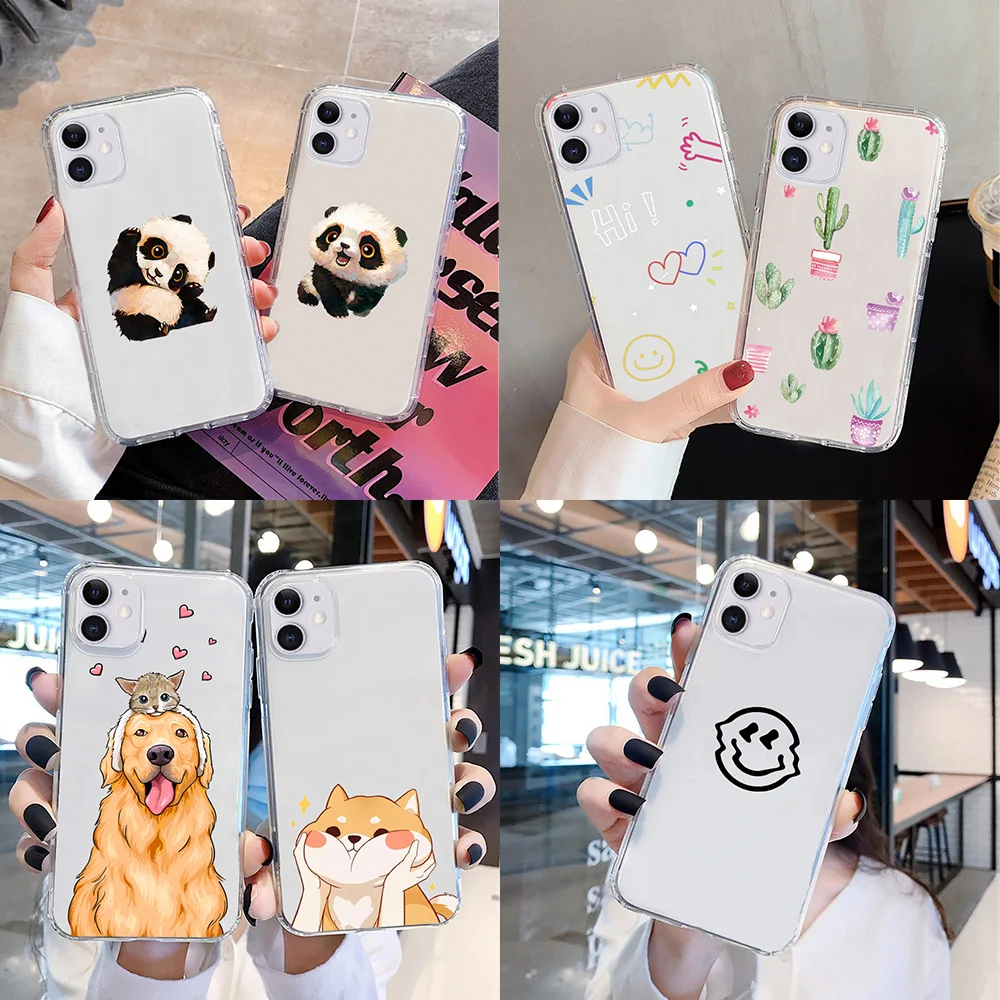 Gudrs Panda iPhone 11 Pro Max Lieta 13 12 X XS XR 6 7 8 Plus Luksusa Skaidrs Segtu Būtiska iPhone 11 Pro Gadījumā SE 2020. gadam Coque1