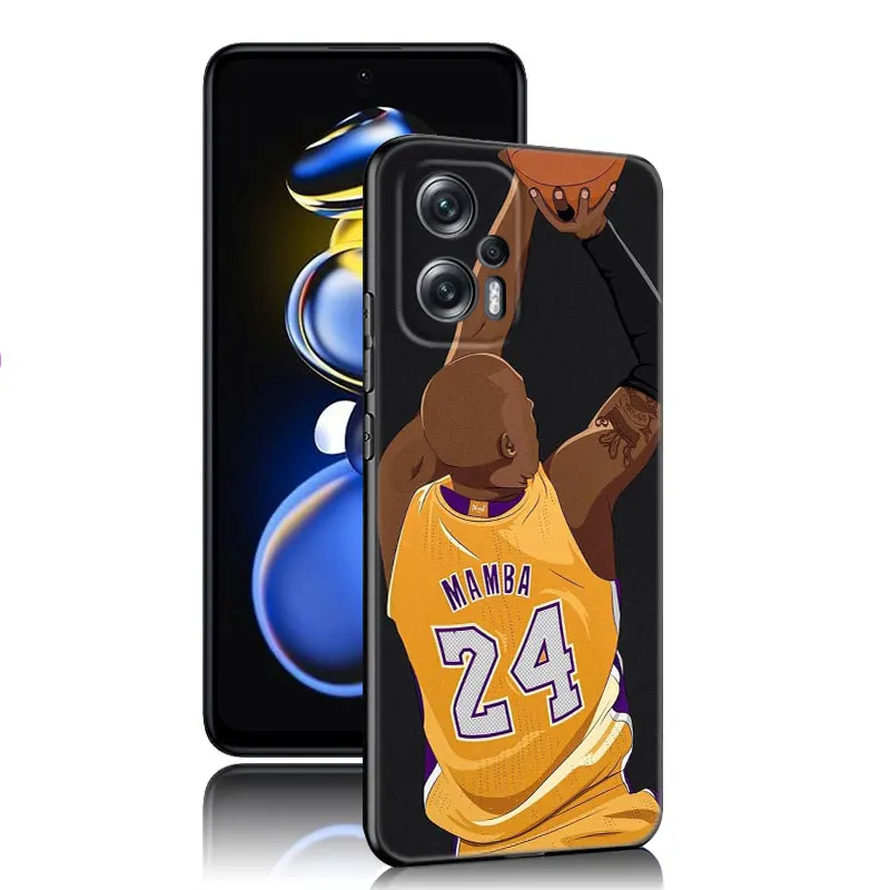 Basketbola Sporta Tālruņa Numurs Gadījumā Xiaomi POCO X3 X4 NFC F2, F5 M2 M3 M4 X5 Pro F3 F4 GT 5G C31 M5S Melns Silikona Vāciņš5
