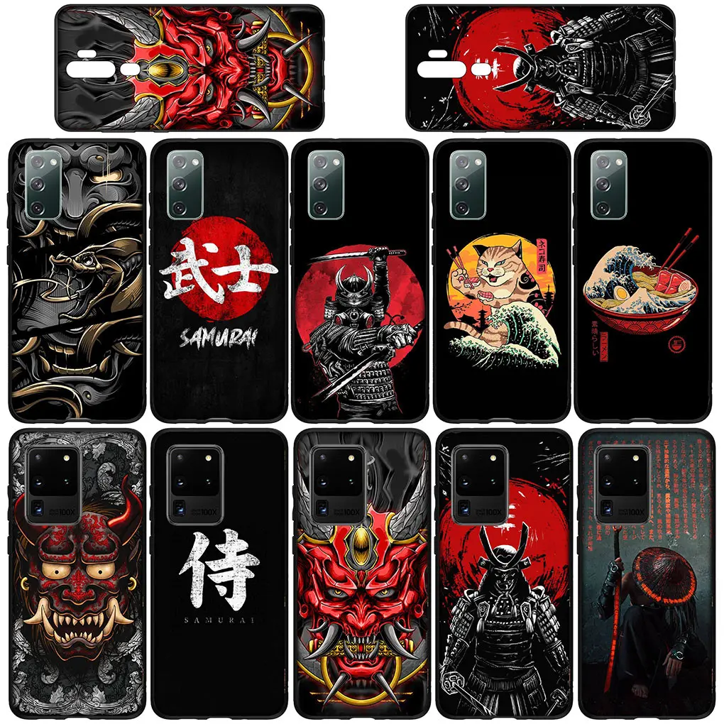 Japānas Samuraju Skeleta Galvaskauss Ninja Vāciņu Tālruņa Case for Samsung Galaxy A02 A03 A01 A11 A42 A70 S7 Malas j6 j8 j7 j2 j5 Ministru2
