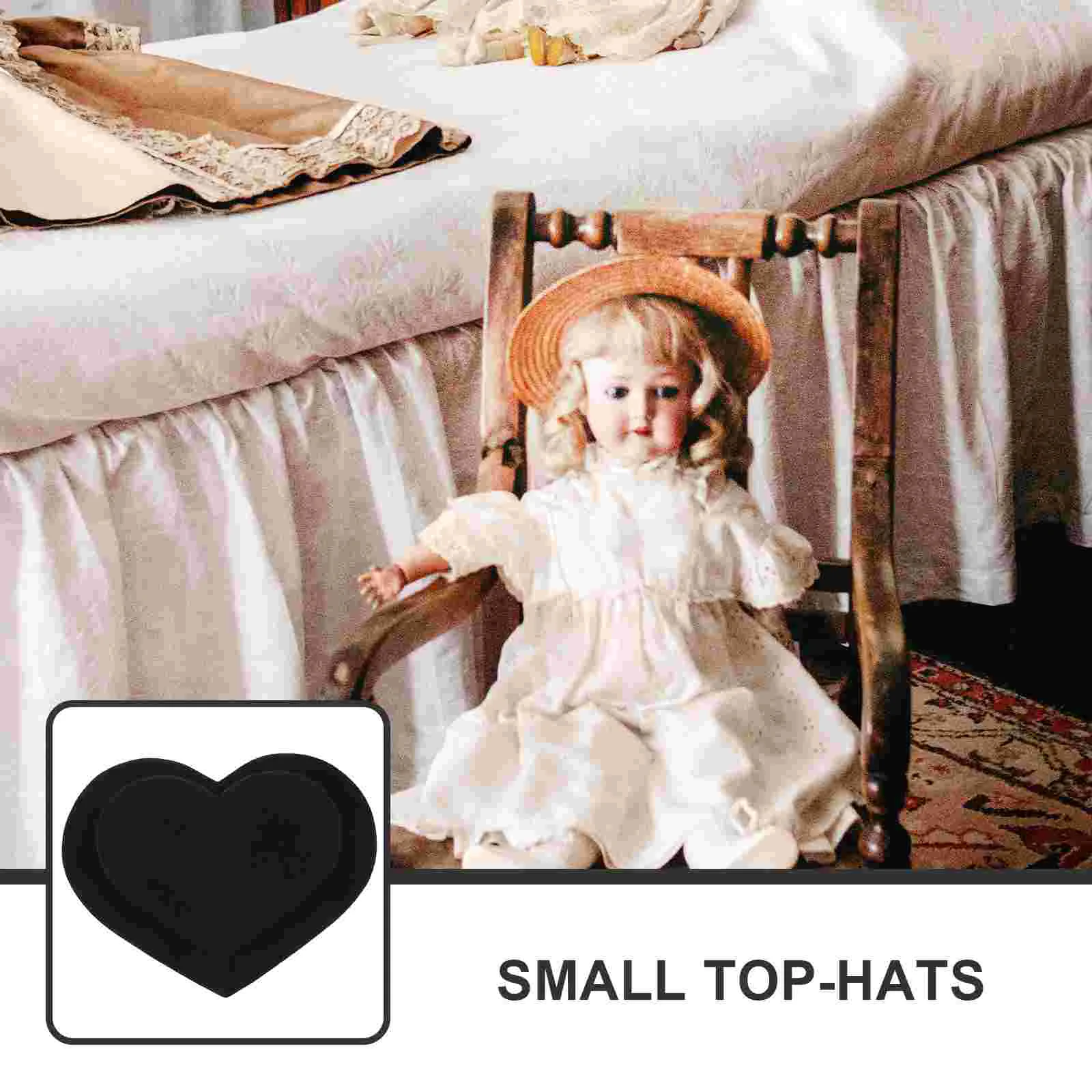 Sirds Formas Platās Cepures Malām Audums Handcraft Mini Top-Cepuri Lolita Lelles2
