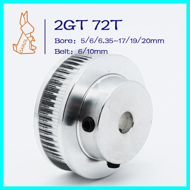 72Teeth GT2 Laiks Trīsi 72T Nesa 5/6/7~17/19/20mm 2M 72 Zobu Siksnas Platums 6/10mm Trīsi 2GT 3D Printera Daļas, Sinhronais Riteņu0