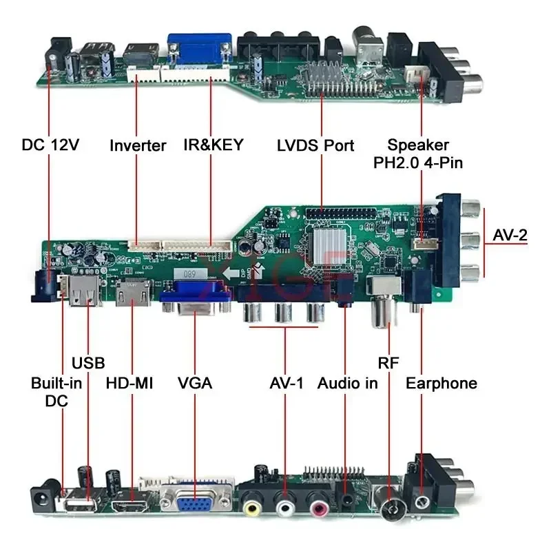 Kontrolieris Valdes Fit N150X2 N150X3 N150X6 TX38D81VC1CAB LVDS-30Pin 1024*768 1CCFL DIY Komplekts Digitālā DVB Displejs USB+HDMI+VGA+AV+IS1