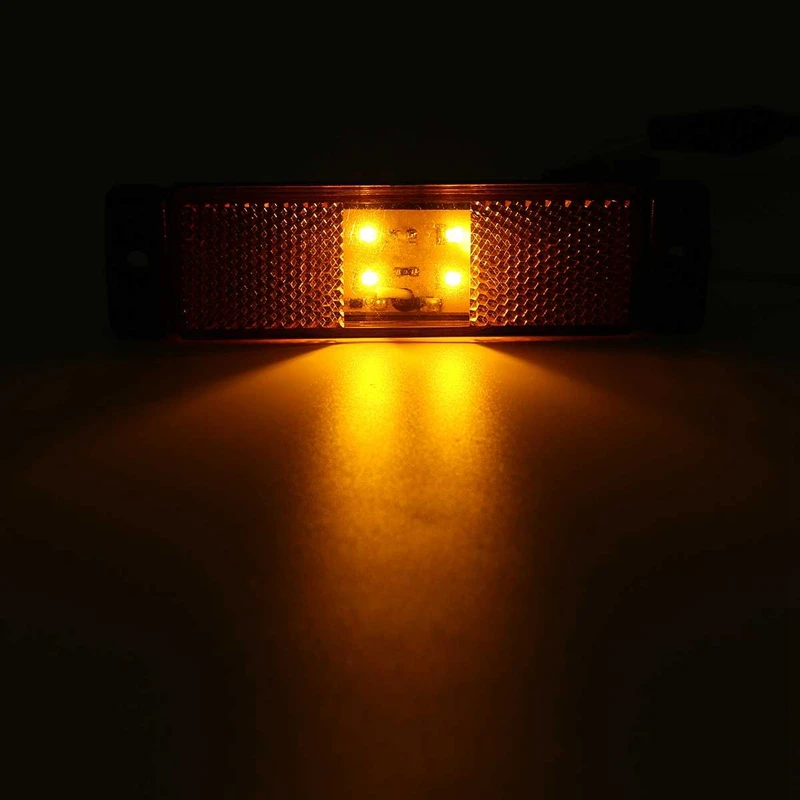 10 Gab. 10V-24V 4 LED Amber Kravas automašīnu Sānu Gabarītgaismas Lukturi pakaļējie Lukturi Piekabes Kravas Van Piederumi4