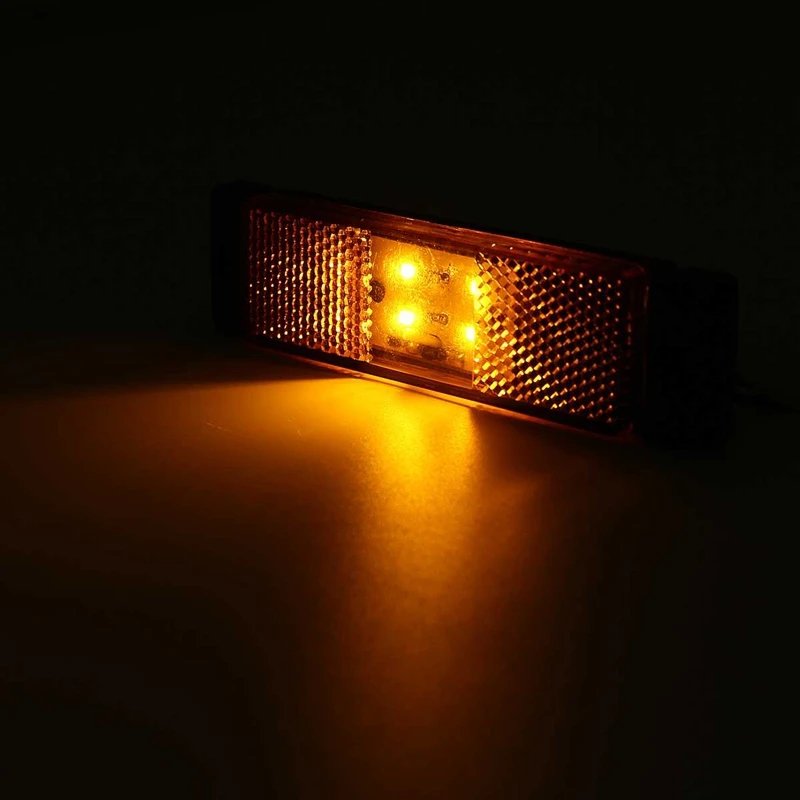 10 Gab. 10V-24V 4 LED Amber Kravas automašīnu Sānu Gabarītgaismas Lukturi pakaļējie Lukturi Piekabes Kravas Van Piederumi5