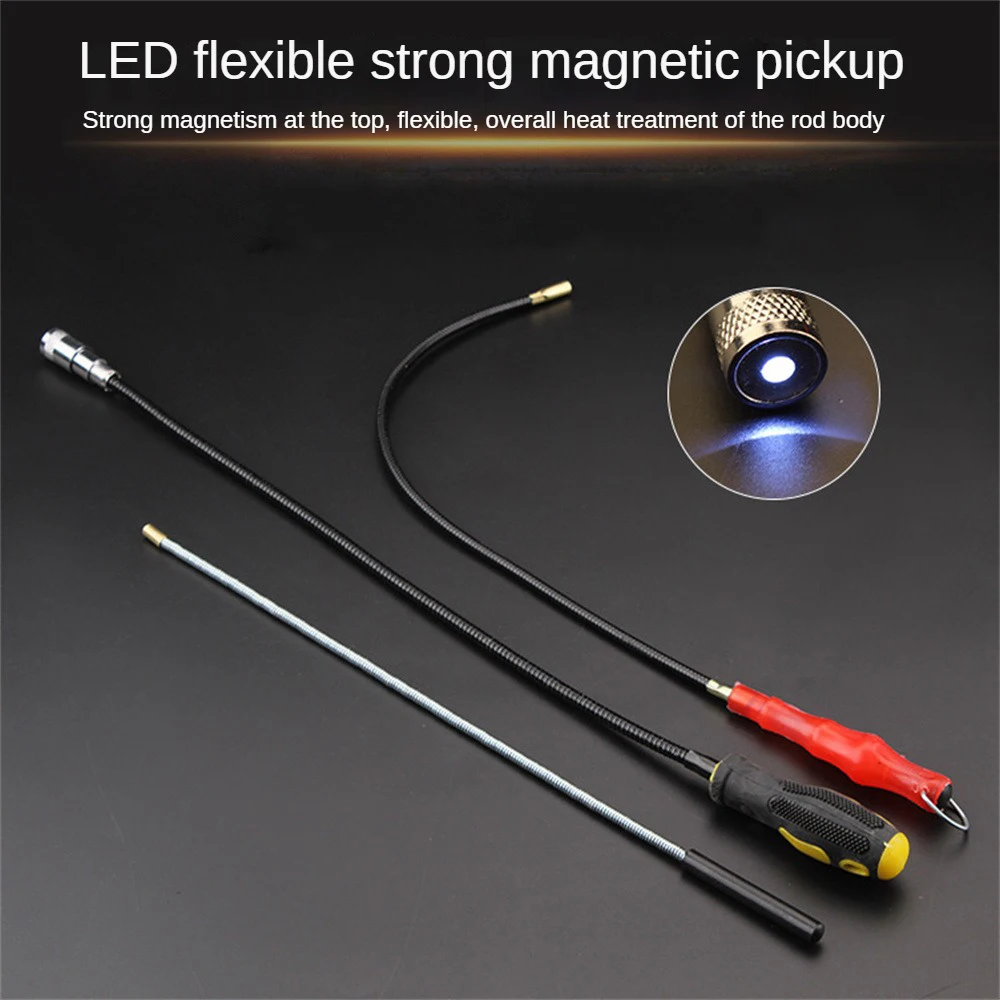 56cm/62cm Elastīgu Nagiem Uzņemt Rīku Magnētiskās LED Gaismas Lasītājs 4-Raust Ilgi Reacher Trash Grabber Teleskopiskie Magnēts, Instrumenti,0