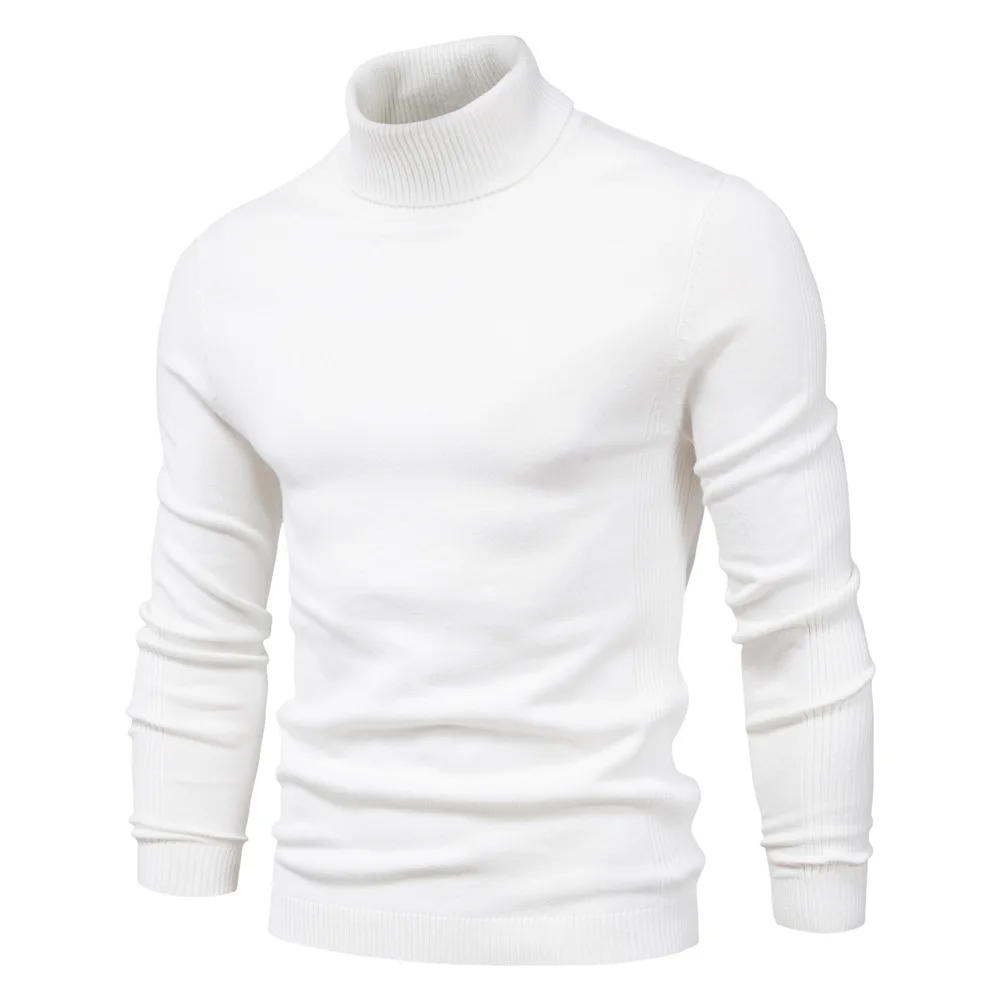 6XL Rudenī Jaunu Vīriešu Balts Džemperis Džemperis Y2k Modes Gadījuma Bieza augstu uzrullētu apkakli Vilnas Adīti Cilvēks Streetwear Trikotāža Pull Homme0