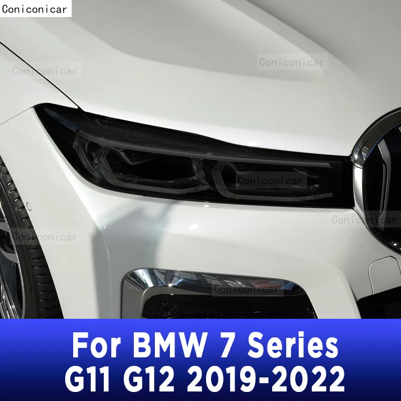 BMW 7 Sērijas Usc-11 G12 2019-2022 Auto Lukturu Tonējums Kūpinātas Melnā seguma Plēves Aizsardzībai Piederumi Uzlīmes PPFfilm0