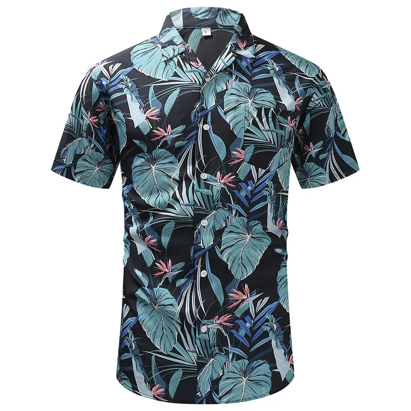 Havaju salu Pludmales Krekls Vīriešu Apģērbu 3D Iespiesti Koka Lapu Modeli Palm y2k Topi, Krekli Vasaras Gadījuma Atloks, Blūze ar Īsām Piedurknēm1