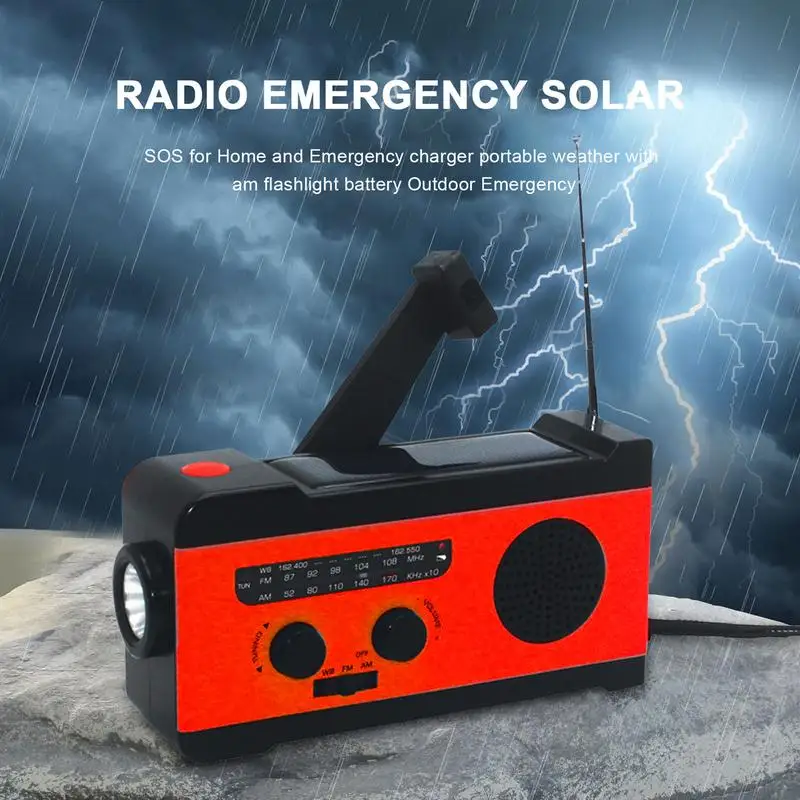 Izdzīvošanas Radio Daudzfunkcionāls Rokas Kloķa Power Bank 2000mah Izturīgs Saules Radio Am/Fm/NOAA Izdzīvošanas Rīki Mājas Viesuļvētra4