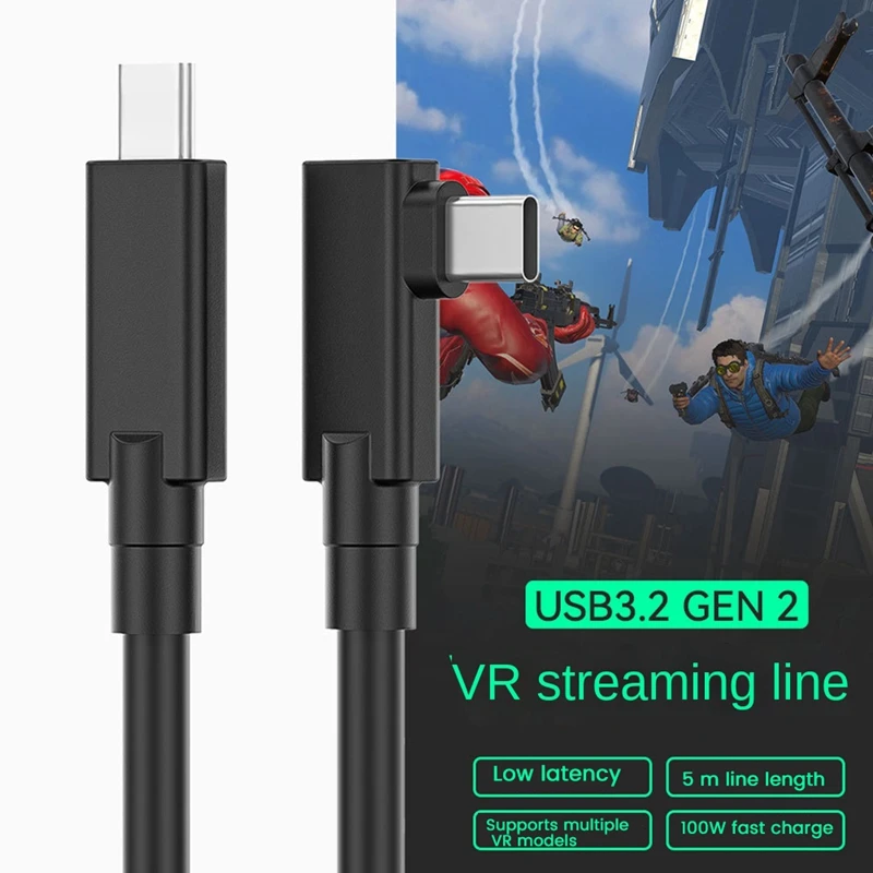 Austiņas VR Kabeļu Saites Virtuālā Realitāte Tips-C USB 3.2 Kabelis Oculus Pico 45