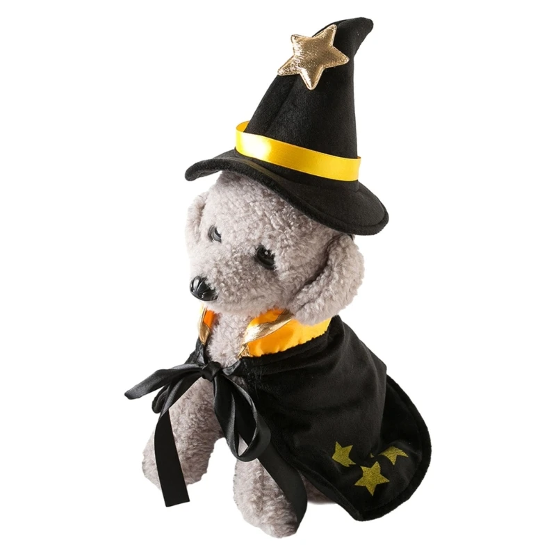 Pet Suņiem Halloween Kostīms, Uzvalks Modes Kaķis Puse Apģērbs Raganu Cepure Jauki Apmetnis1