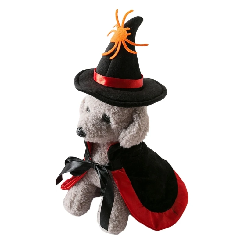Pet Suņiem Halloween Kostīms, Uzvalks Modes Kaķis Puse Apģērbs Raganu Cepure Jauki Apmetnis3