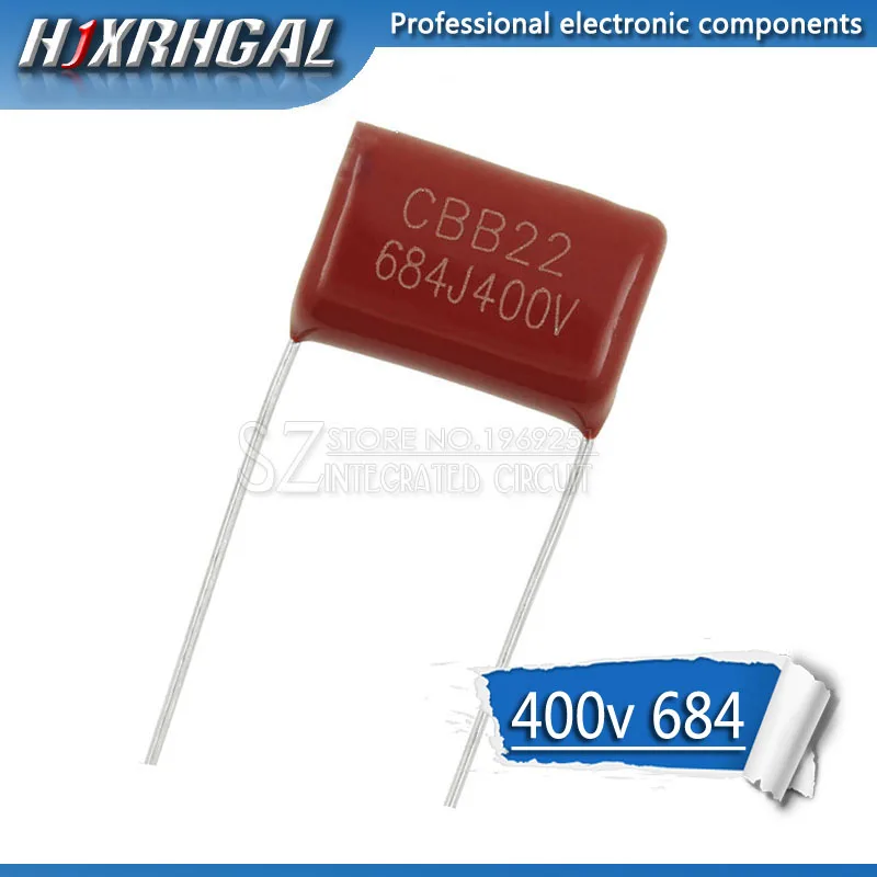 10PCS 400V684J piķis 15MM 0.68 UF 680nf 684 400V CBB Polipropilēna plēves kondensators hjxrhgal0