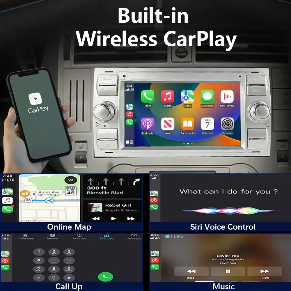 CHSTEK Android 13 Automašīnas Radio Carplay Navigācija, Stereo Ford Focus S-Max un C-Max, Mondeo Galaxy Savienojumu Fiesta 2003-2011 Sar+1