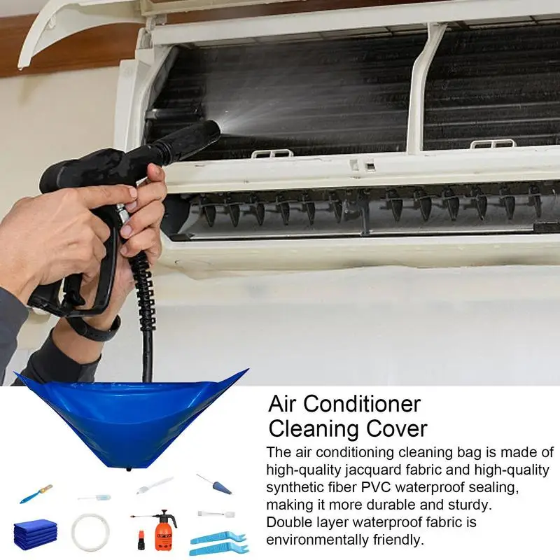 AC Clean Aizsargs Komplektu sadzīves karājas gaisa kondicionētāja tīrīšanas rīki Sienas Uzstādīts Tīrīšanas Vāciņu Ūdensizturīgs Pakalpojumu Soma3