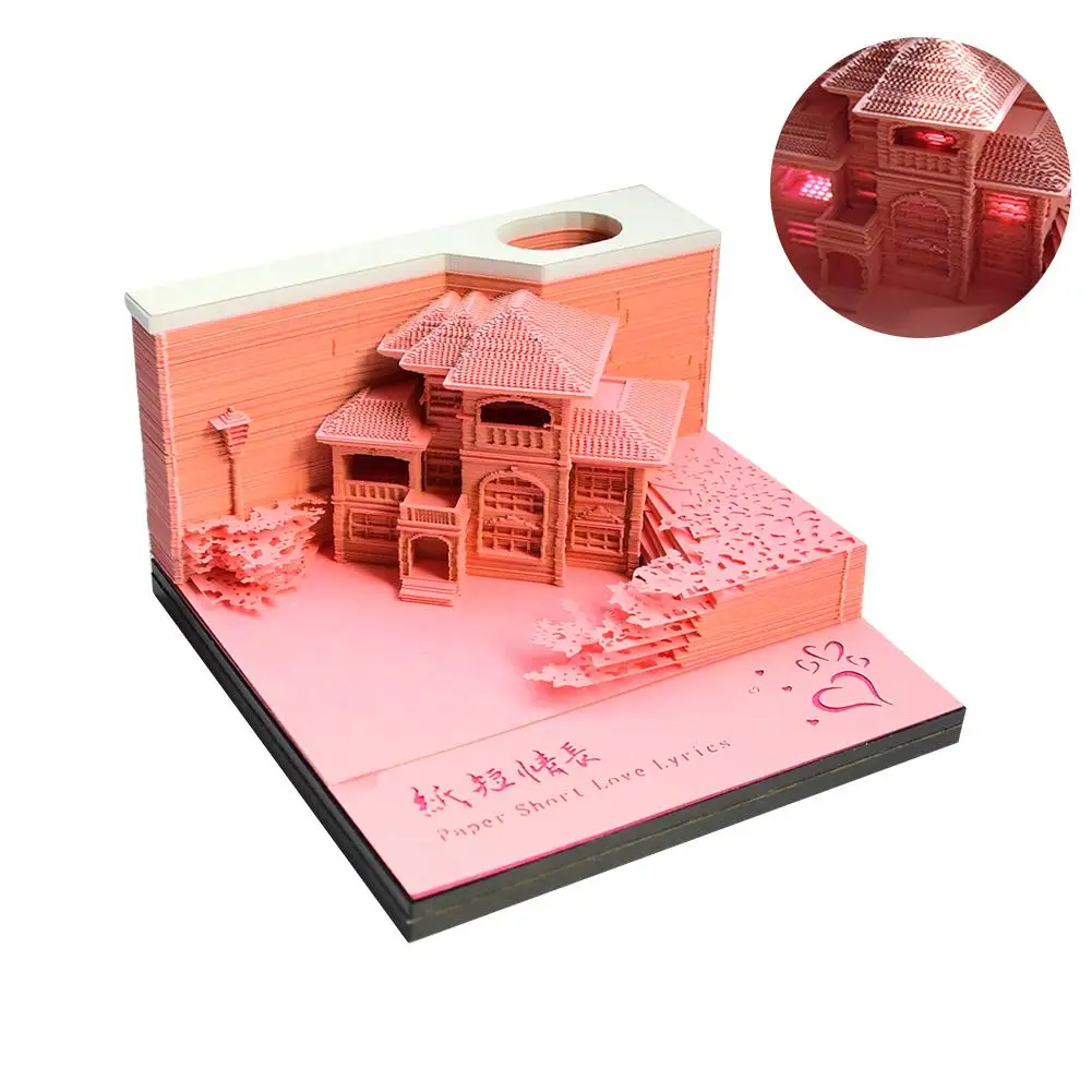 Mīlestība Ligzdas 3D Notepad Mini Mošeja Modeli Papīra Griešanai Mākslas līmlapiņas Papīrs Biroja Apdare Piederumi Zīmēšanas Burtnīcas1