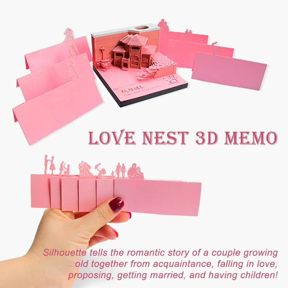 Mīlestība Ligzdas 3D Notepad Mini Mošeja Modeli Papīra Griešanai Mākslas līmlapiņas Papīrs Biroja Apdare Piederumi Zīmēšanas Burtnīcas3