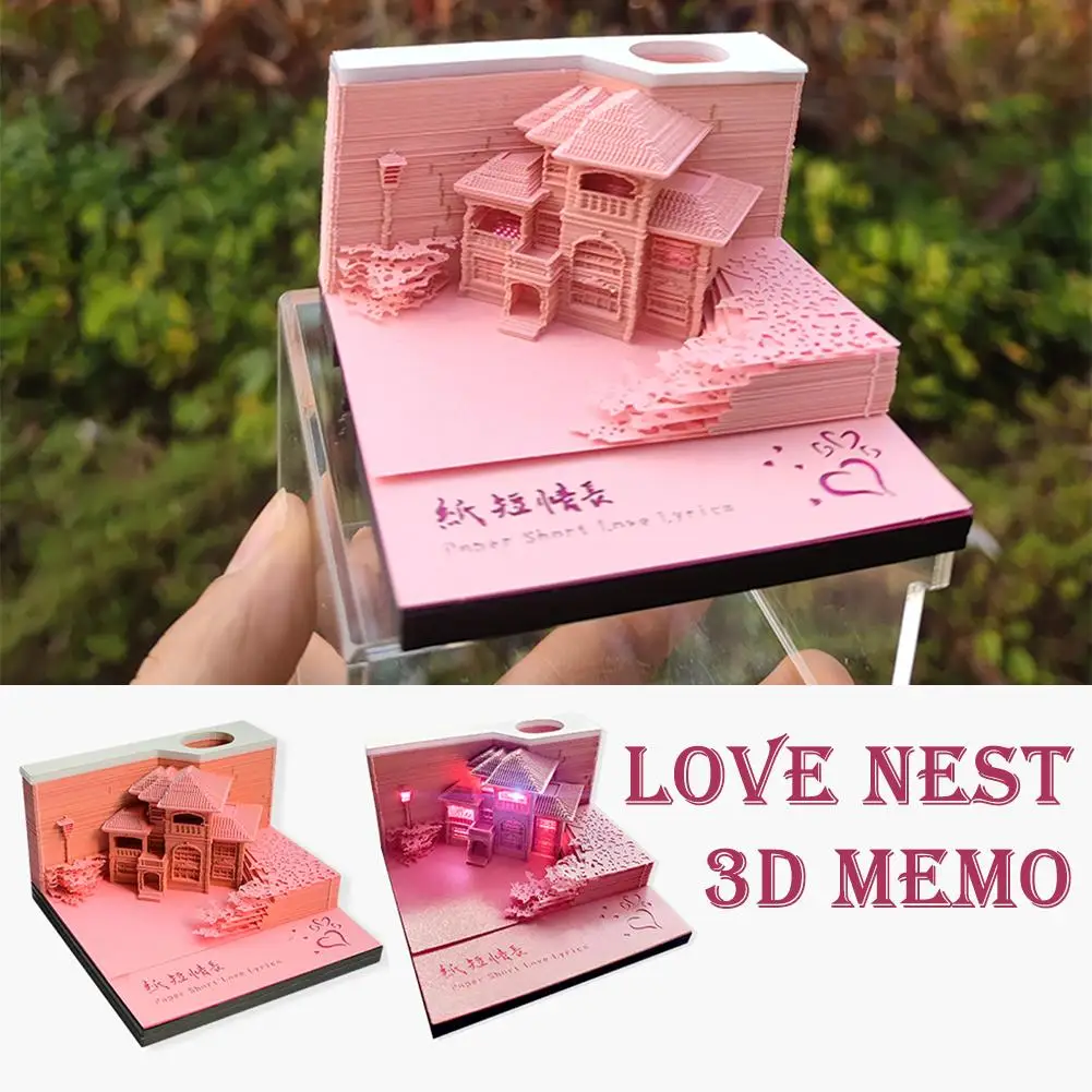 Mīlestība Ligzdas 3D Notepad Mini Mošeja Modeli Papīra Griešanai Mākslas līmlapiņas Papīrs Biroja Apdare Piederumi Zīmēšanas Burtnīcas4
