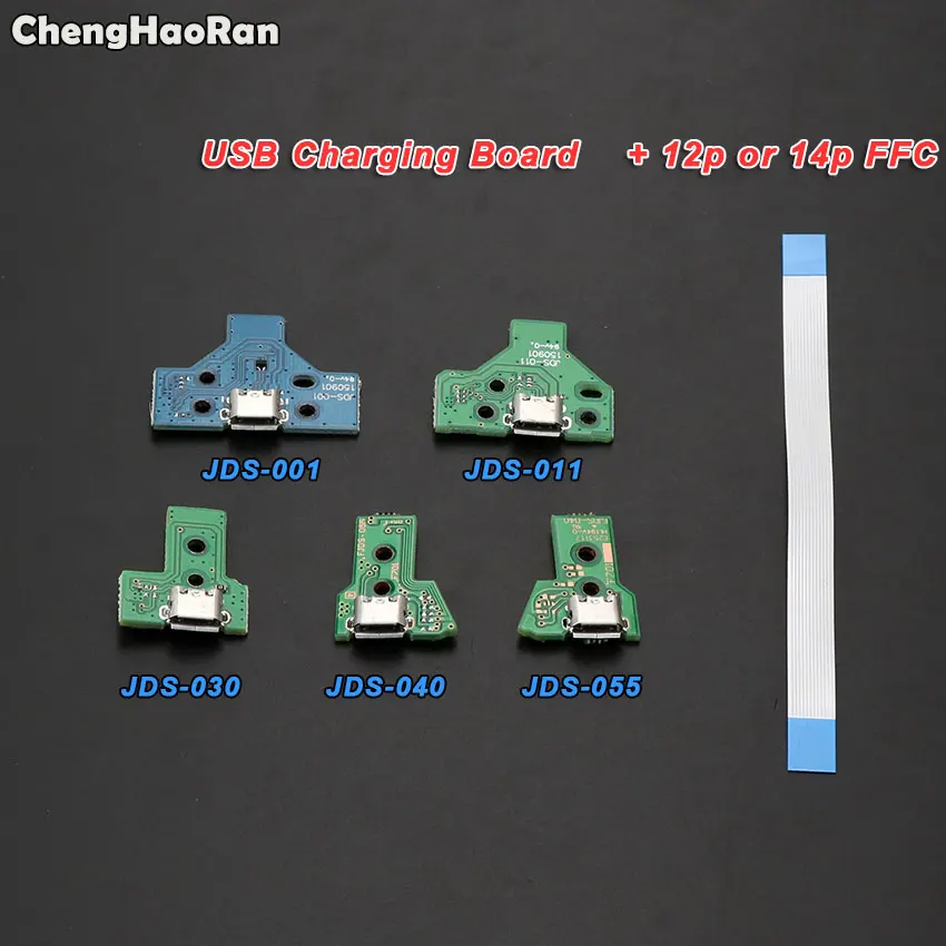 ChengHaoRan JDS-011 JDS-030 JDS-040 JDS-055 USB Uzlādes Ostas Valde ar Flex Kabelis Par PS4 PRO Slim Kontrolieris Remonta Daļas1