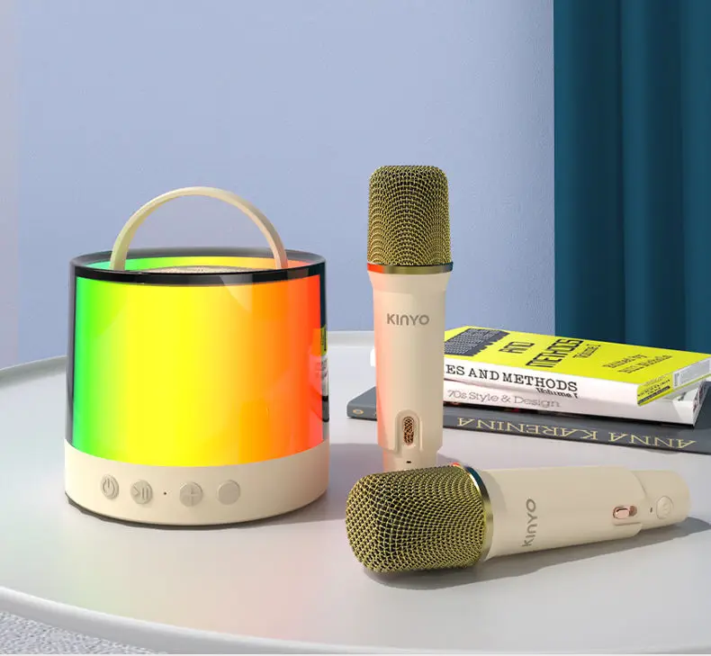 28W Mini Portatīvo Āra Karaoke Bluetooth Skaļrunis Ar Bezvadu Mikrofonu Kartes Subwoofer Caixa De Som Bērnu Dāvanu4