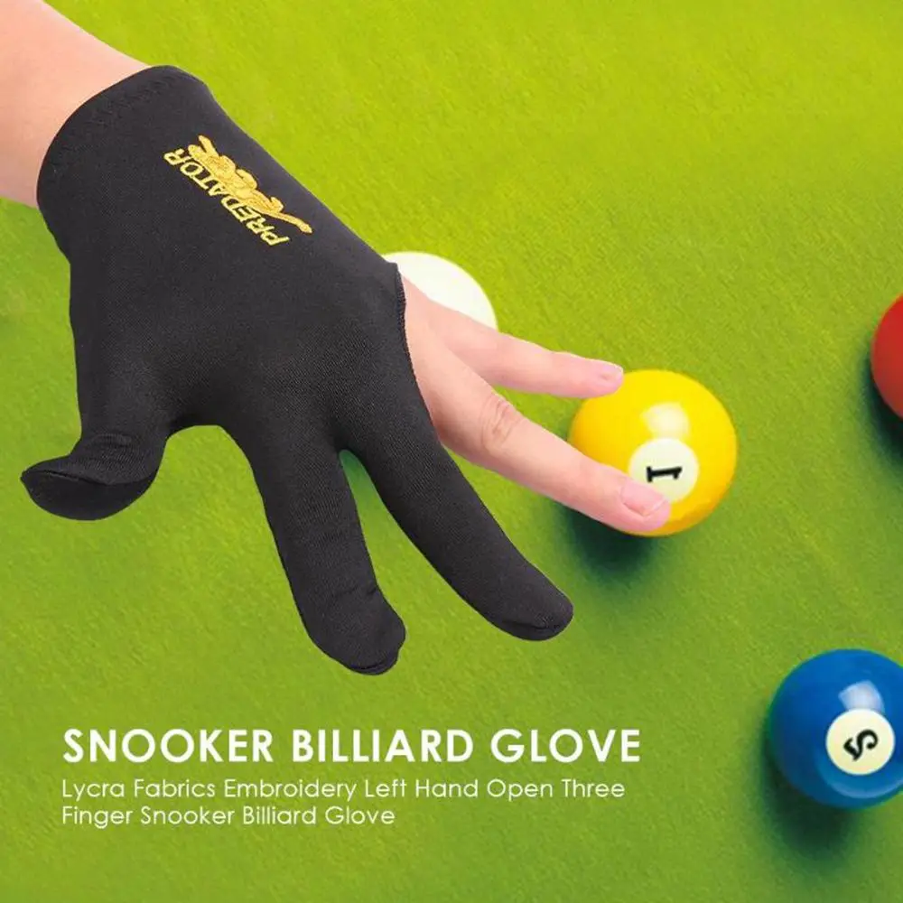 Biliardo Black Snooker Gluda Likra Audumi Biljarda Piederumi Atsevišķa-Cimdu pirkstu Trīs Pirkstu Cimdi1