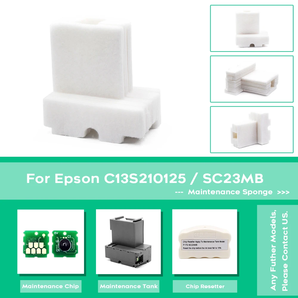 SC23MB S2101125 Apkopes kaste Spong un Mikroshēma Epson SureColor F100 F130 F150 F160 F170 Printeri Atkritumu Tintes Tvertne1
