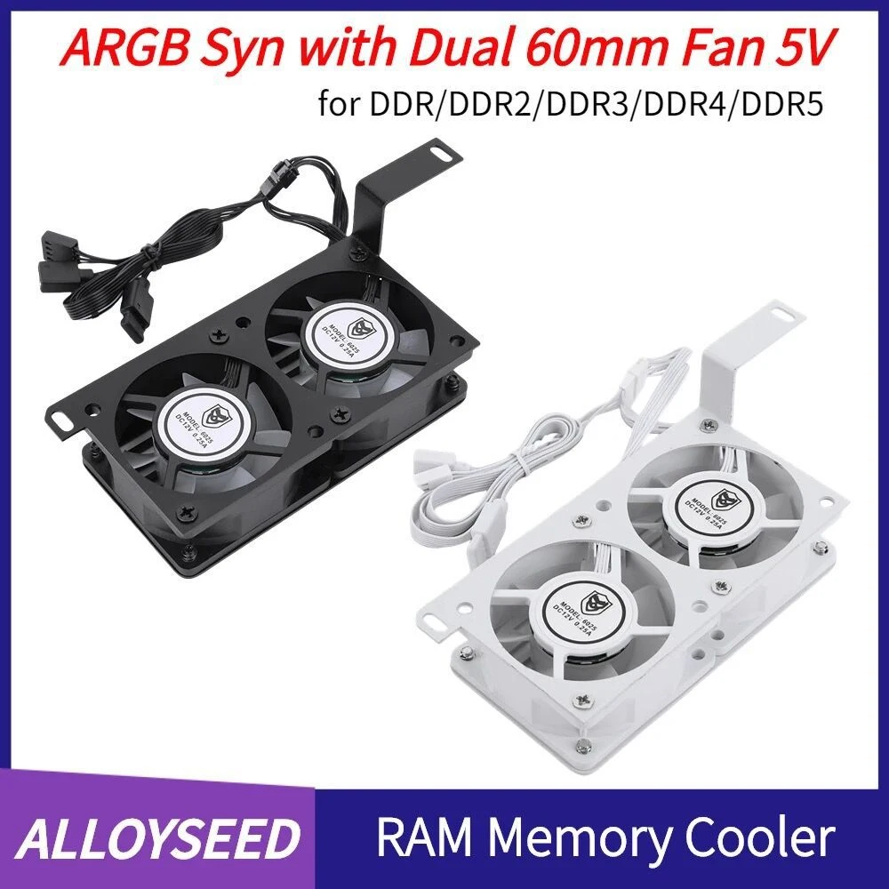 1GB Heatsink Dzesētāja ARGB Syn Zema Trokšņa līmeņa Ventilatoru ar Dual Fan 60mm 6000-3600RPM 12V uz DDR/DDR2/DDR3/DDR4/DDR50