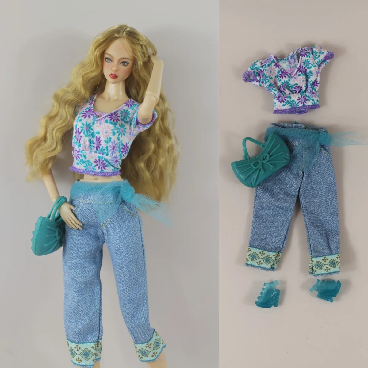 Apģērbu komplekts / mix stila krekls, mētelis top elsas īsi svārki soma, apavi, apģērbs, apģērbu 30cm Xinyi FR ST Barbie Lelle un aksesuāri4