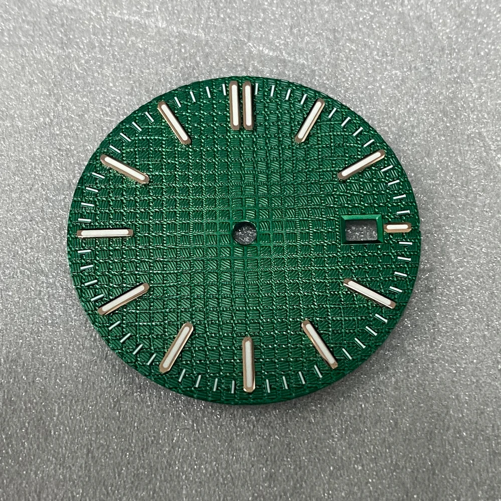 31.8 mm zaļās gaismas green dial piemērots NH35 kustību pielāgošanas skalu, pulksteņu aksesuāri2