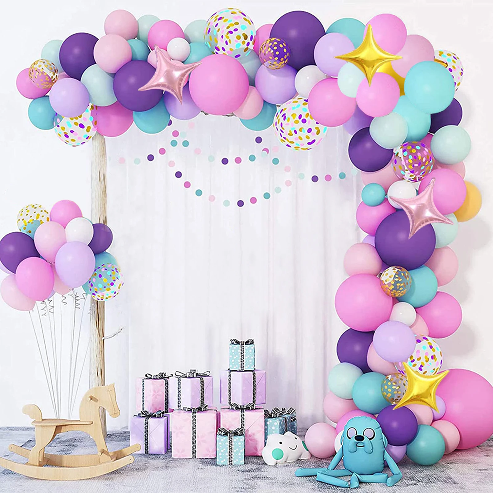 Unicorn Baloni Vainags Arku Komplekts Konfeti Lateksa Baloni, Kāzas, Dzimšanas Dienas Svinības Apdare Bērniem, Baby Dušas Meitene Dekoru Ballon5
