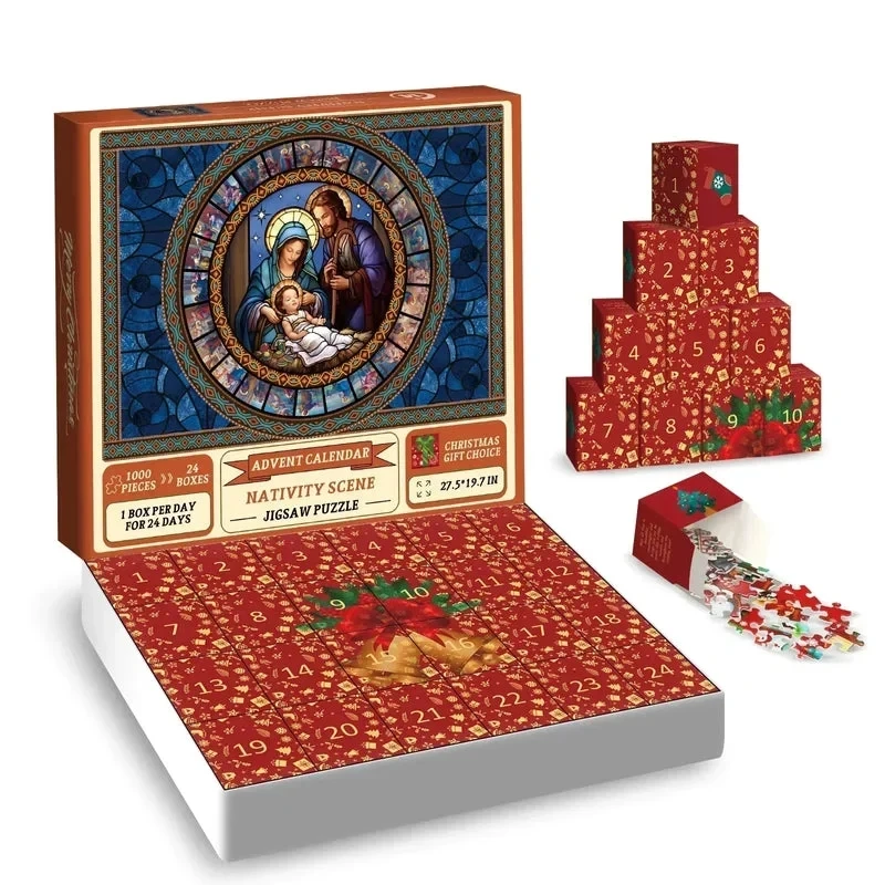 Horoskops Ainas Finierzāģis Puzzle 1000 Gabali Ziemassvētku Kristus Dzimšanas Ainas Puzzle Horoskops Skatuves Adventes Puzzle Adventes Kalendārs Jigsaw0
