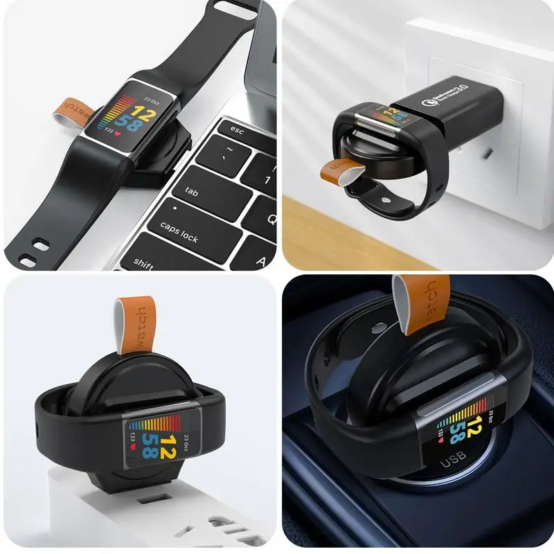 Magnētiskā Lādētāju Fitbits Luxe/Fitbits Maksas 5 USB Uzlāde 2 In 1 Magnētisko Skatīties Induktīvo Lādētāju, Magnētiskas Uzlādes1