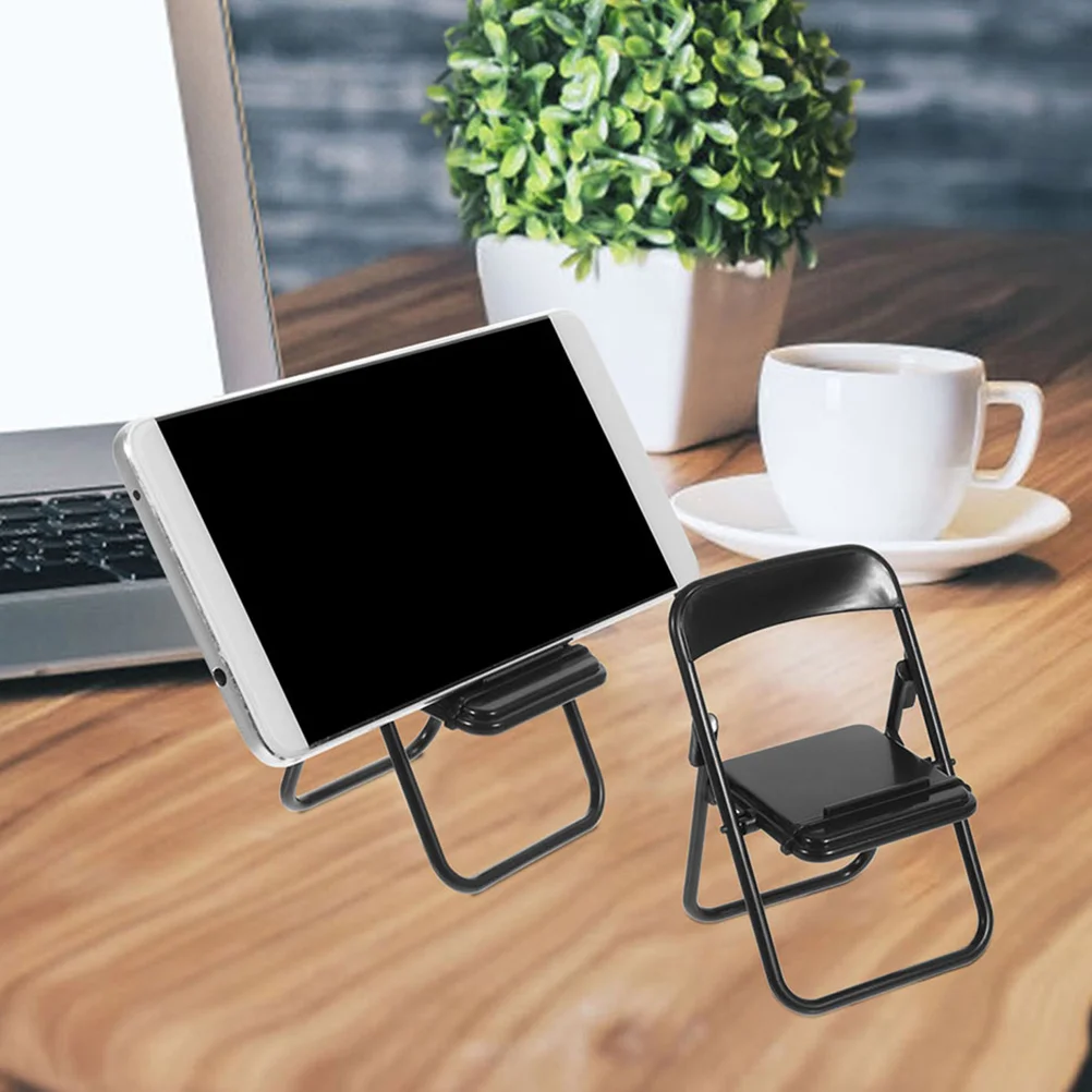 15 Gab. Mobilā Tālruņa Turētājs Saliekamais Krēsls Dekoru Viedtālrunis Plastmasas Miniatūras Prop4