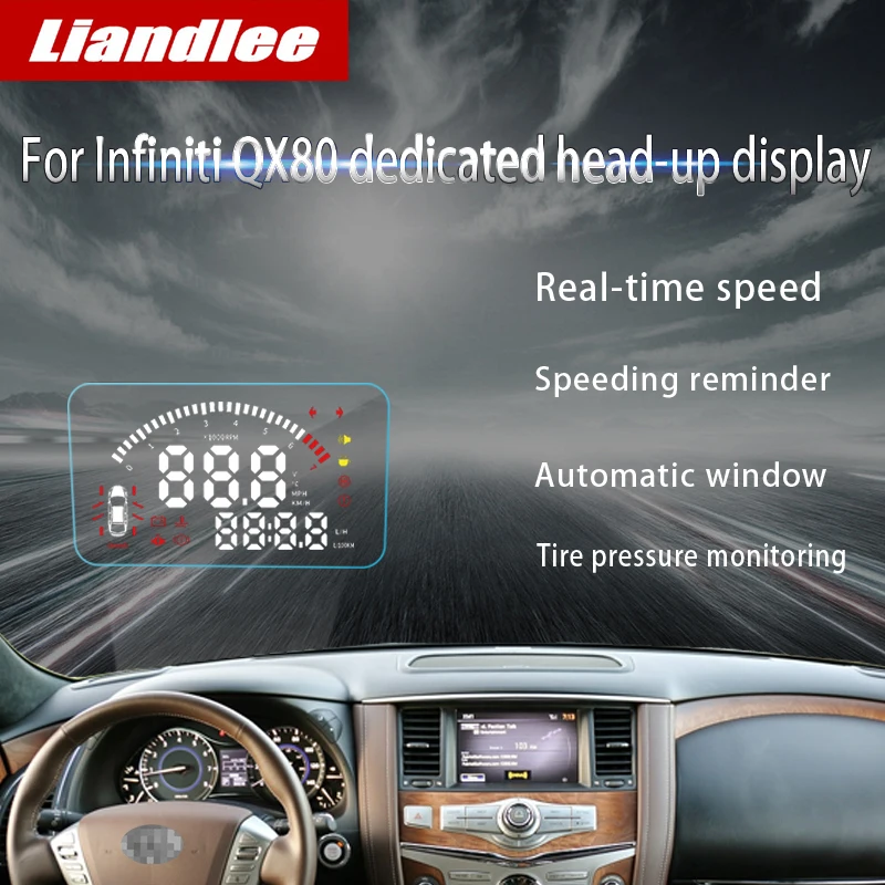 Infiniti QX80 2016-2023 Automašīnas Elektroniskās ierīces Head Up Displejs HUD Auto Plug Spēlēt ātruma pārsniegšanas Brīdinājums5