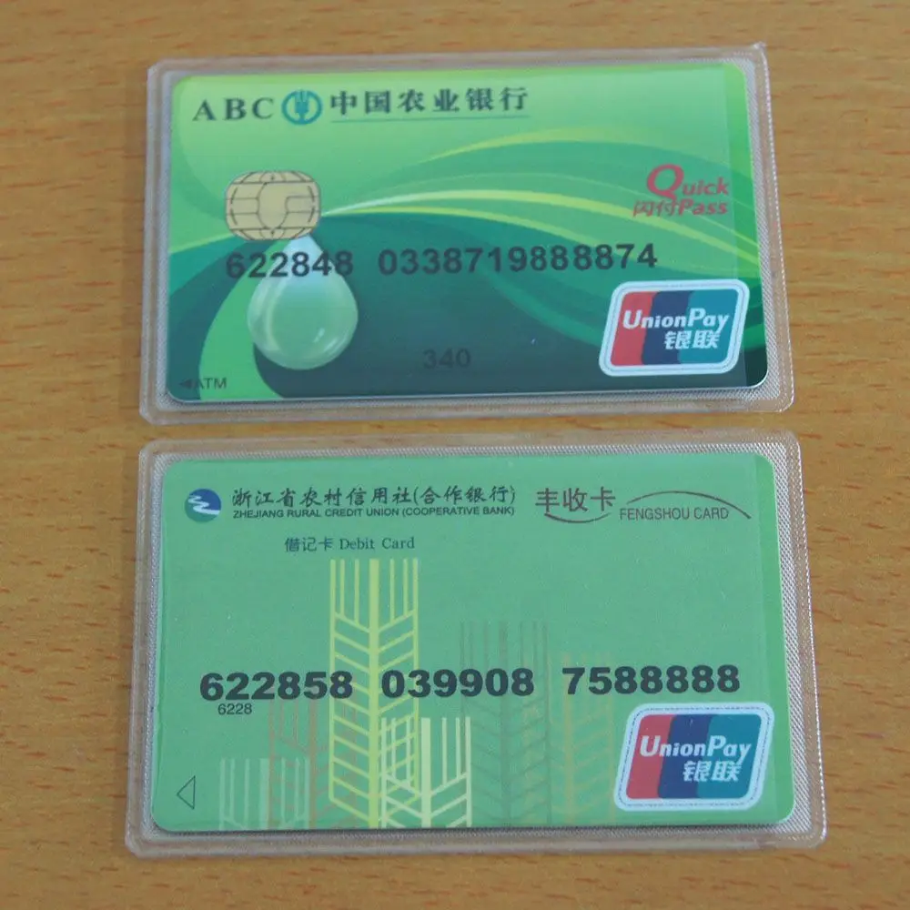 Profesionālās Caurspīdīga PVC Aizsargātu Kredītkartes Ūdensizturīgs Banka ID Kartes Piedurknēm Kartes Gadījumā ID Kartes Turētāja, Kartes Vāciņu3
