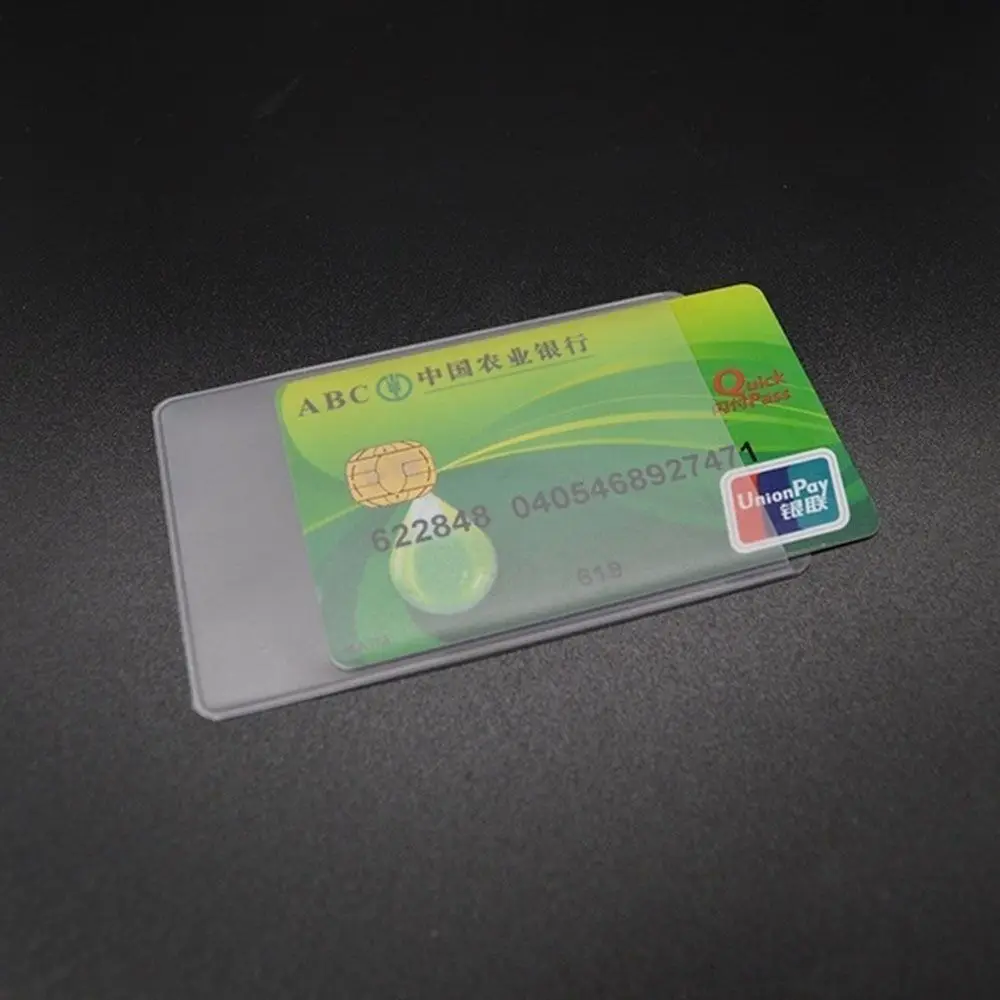 Profesionālās Caurspīdīga PVC Aizsargātu Kredītkartes Ūdensizturīgs Banka ID Kartes Piedurknēm Kartes Gadījumā ID Kartes Turētāja, Kartes Vāciņu4