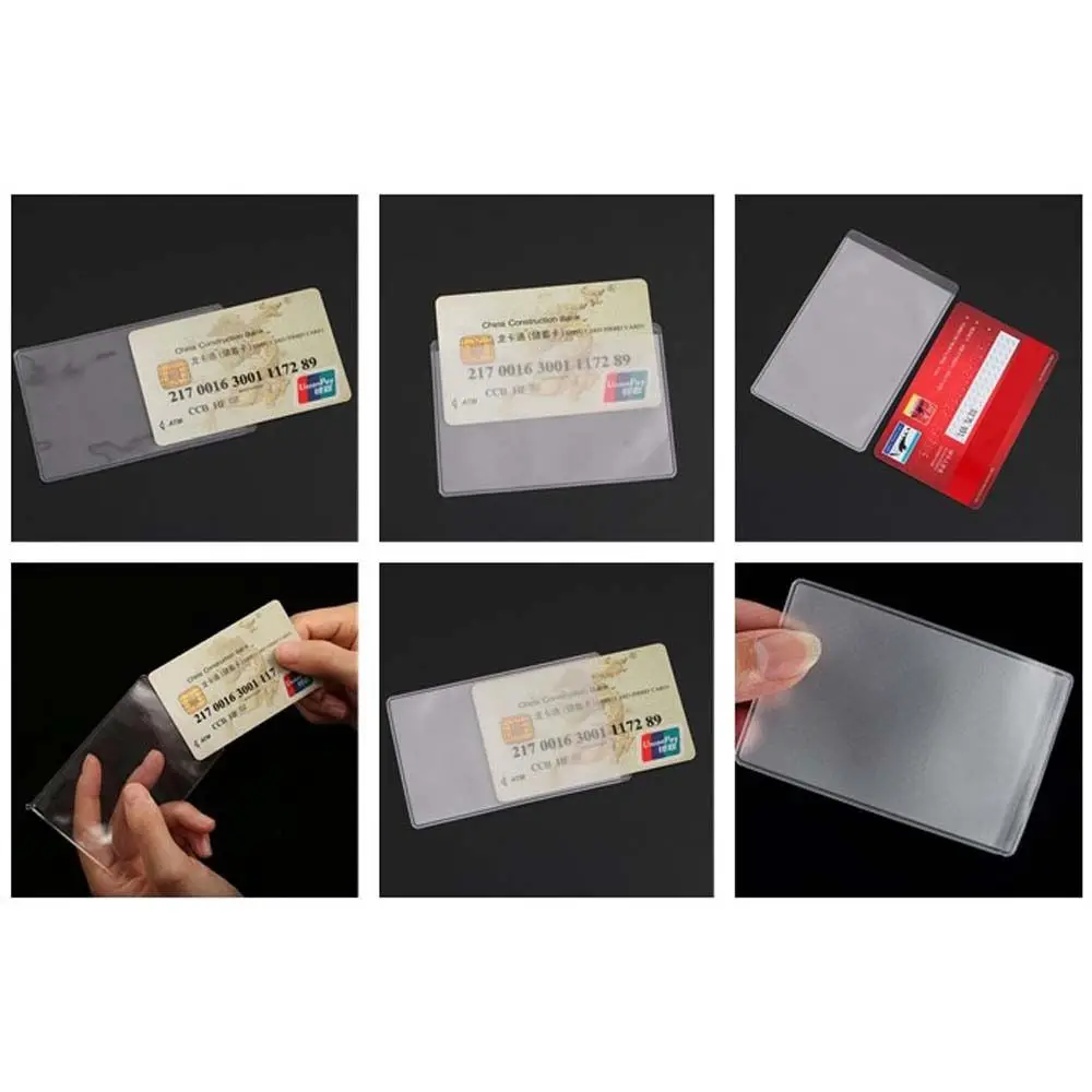 Profesionālās Caurspīdīga PVC Aizsargātu Kredītkartes Ūdensizturīgs Banka ID Kartes Piedurknēm Kartes Gadījumā ID Kartes Turētāja, Kartes Vāciņu5