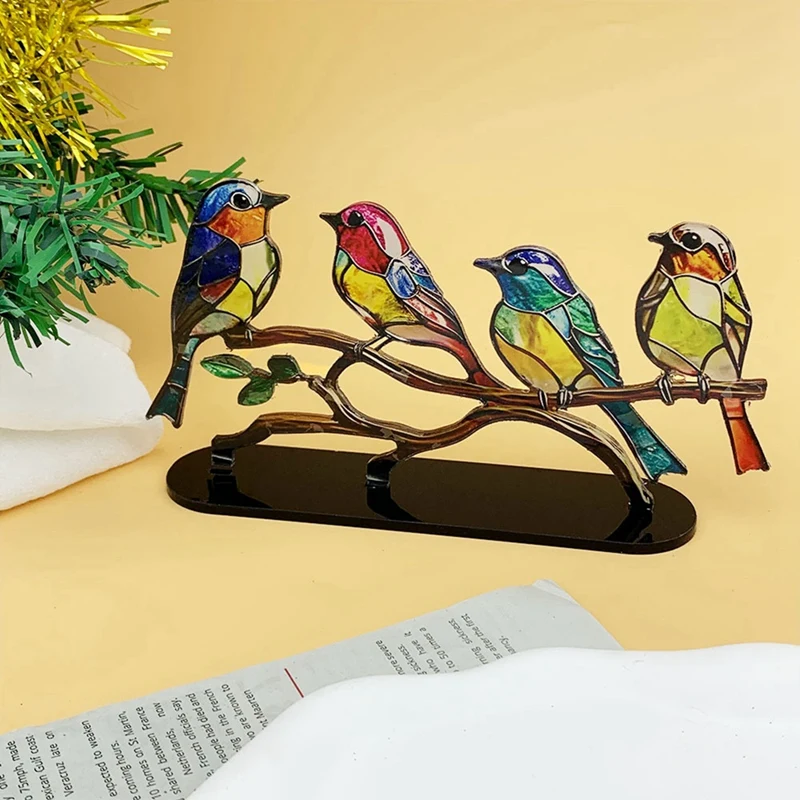 Putnu Kulons Par Filiāle Darbvirsmas Rotājumi Double Sided Acrylicflatness Tabula Mākslas Mājas Telpu Dekorēšana2